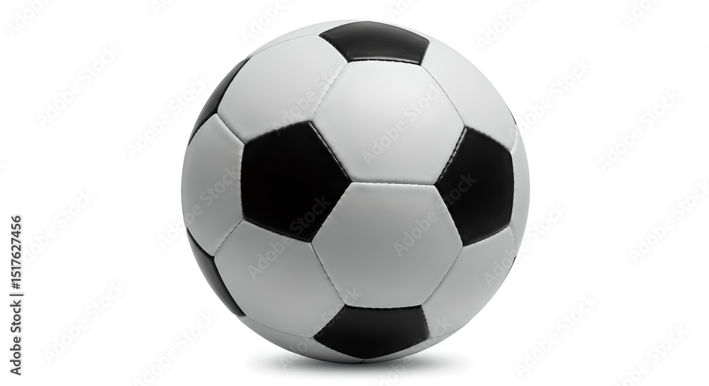 Naklejka premium Classic Black and White Soccer Ball (Front View) isolated on white background