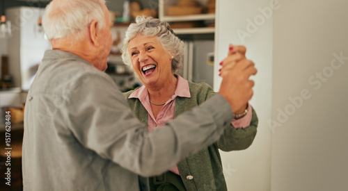 Wallpaper Mural Old man dancing with joyful laughing woman at home Torontodigital.ca