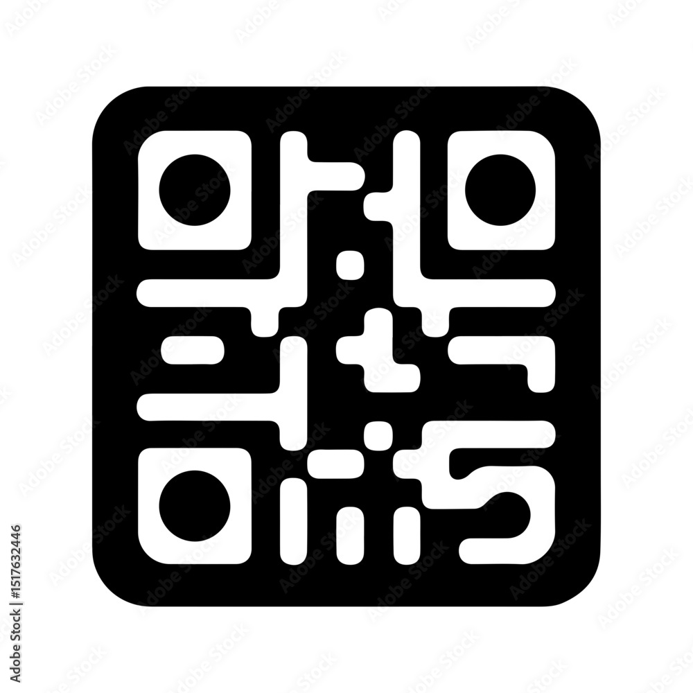 Black Silhouette Illustration of Business QR Black Silhouette Illustration of Business QR