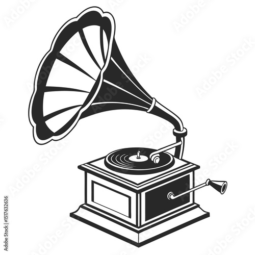 vintage gramophone vinyl ready vector illustration