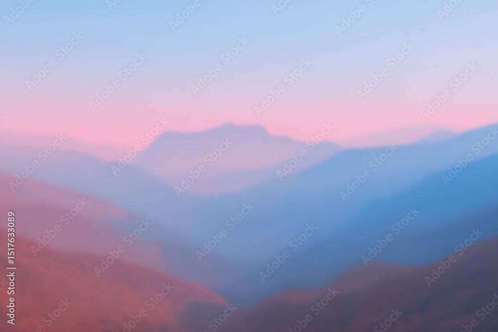 Fototapeta premium Dreamy mountain range in pastel colors