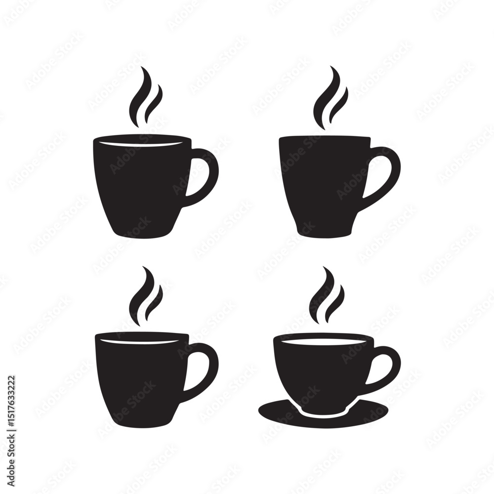 Obraz premium Cup Silhouettes Icon Set