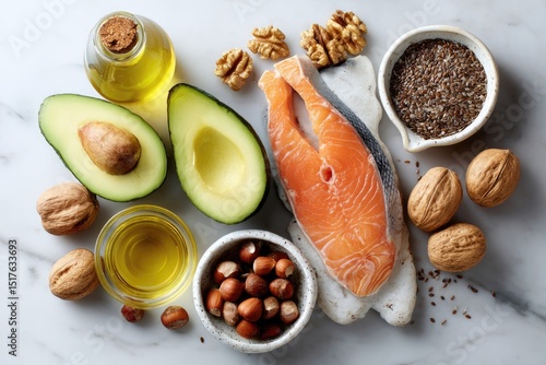 Healthy foods, rich in healthy fats