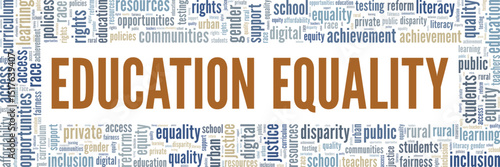Education Equality word cloud conceptual design isolated on white background.