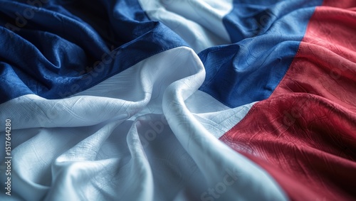 Material illustration of the French flag's fabric texture
