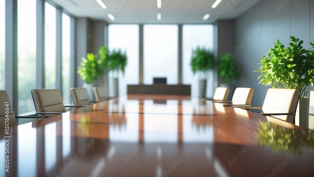 Fototapeta premium Empty boardroom and conference table for meetings