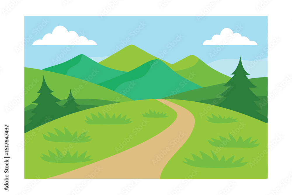 Obraz premium landscape with mountains and trees