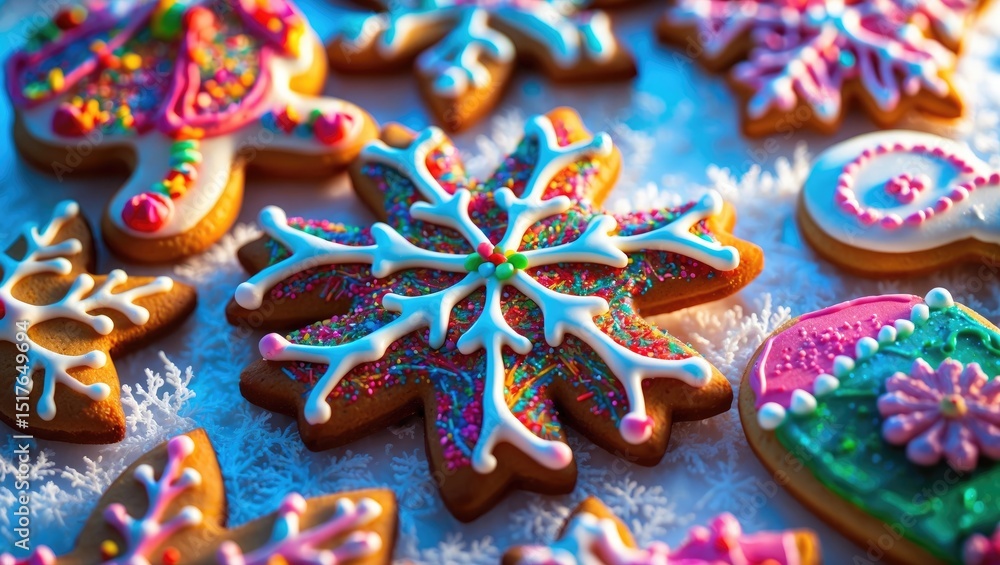 Festive Christmas cookies isolated on white background Festive Christmas cookies isolated on white background