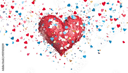 Wallpaper Mural confetti designed as a heart Torontodigital.ca