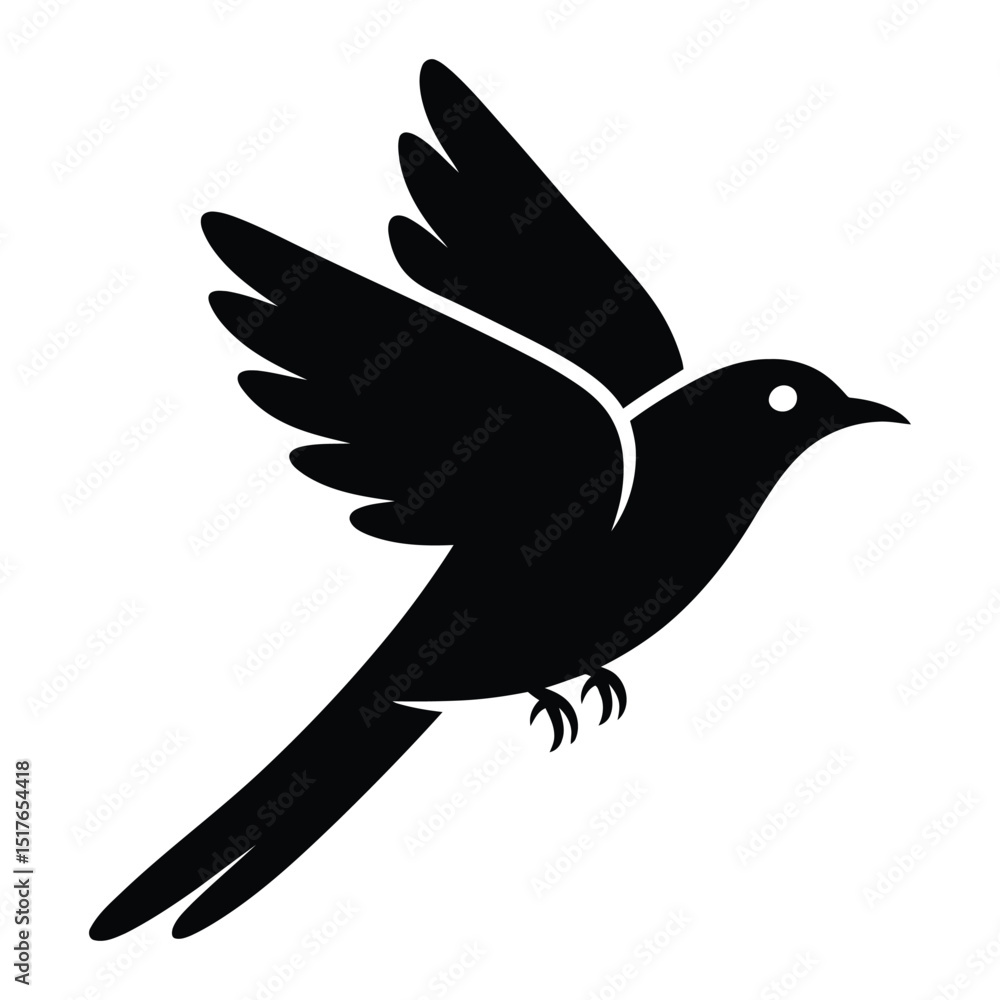 Obraz premium Flying Bird with Spread Wings Up