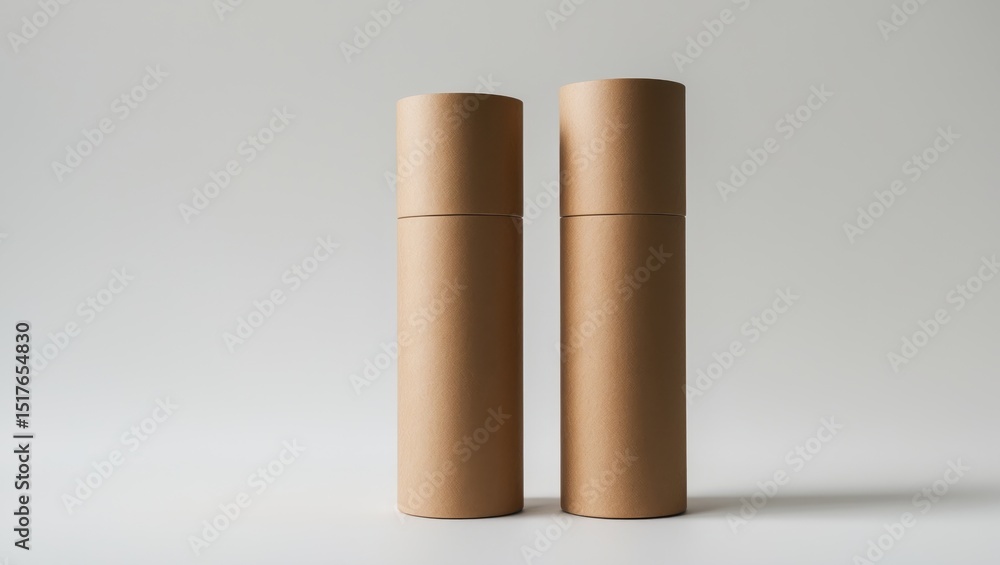 Close-up of a recycled paper tube core on a white background Close-up of a recycled paper tube core on a white background