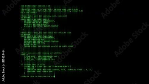 Programming software database code in matrix hacker data tech AI