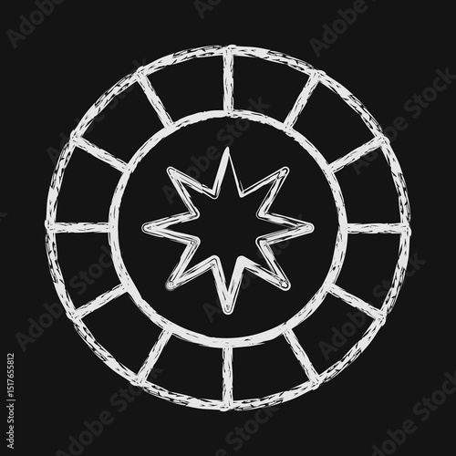 Icon astrological sign. Zodiac horoscope elements. Icon in chalk style.