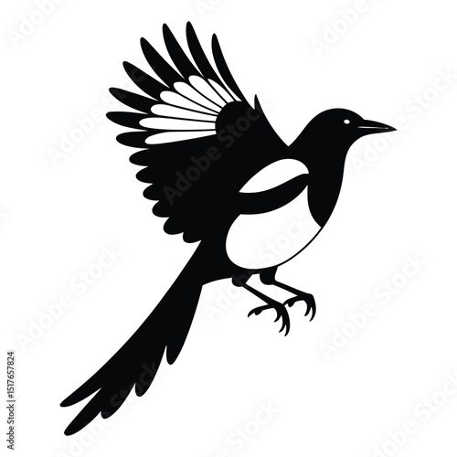 Flying Bird with Spread Wings