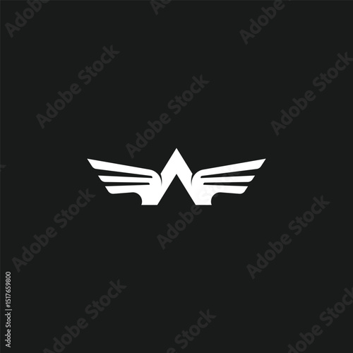 Letter A for Airplane logo design template