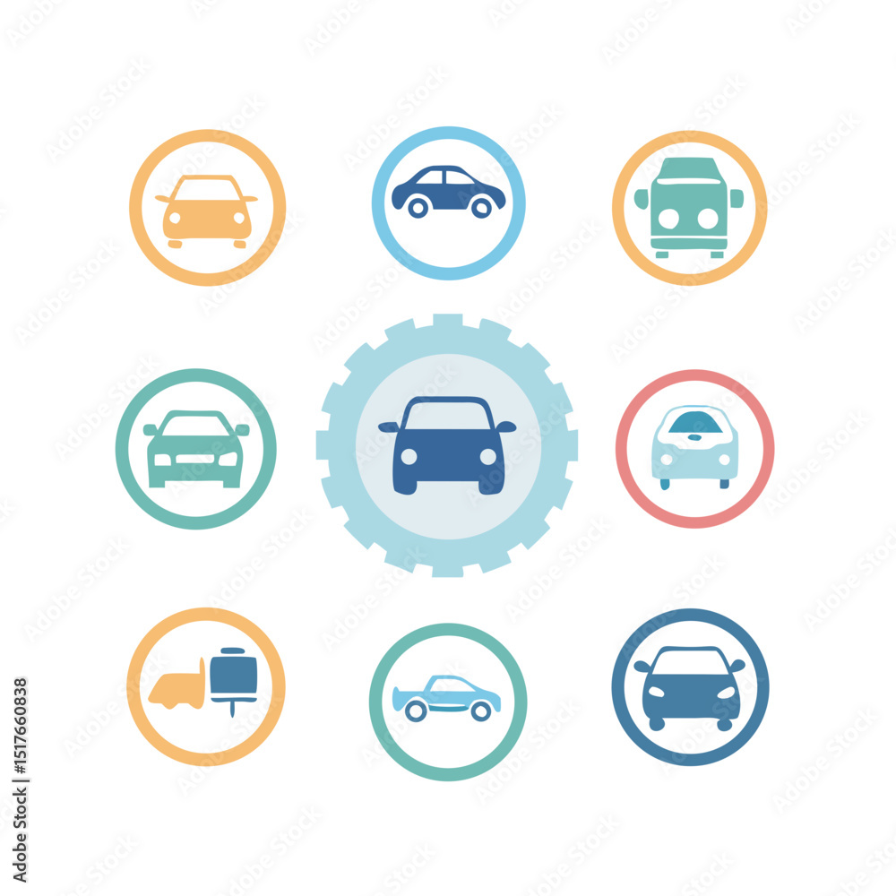 automotive vehicles icon set automotive vehicles icon set