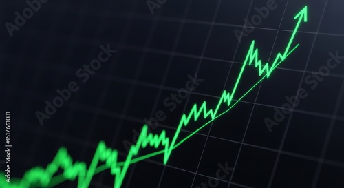 Close-up of a glowing financial chart on a digital screen