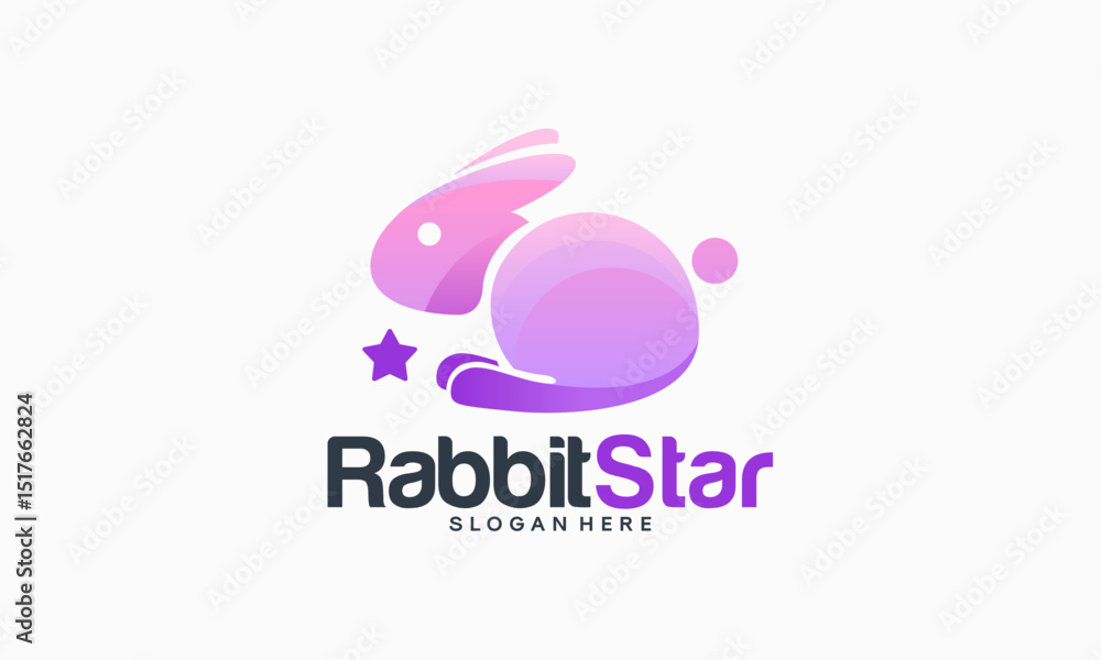 Obraz premium Playful design of a rabbit and a star.