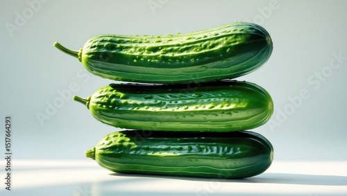 Isolated image of ripe cucumbers from homegrown vegetables