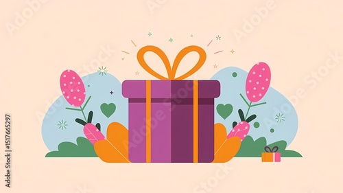 vector illustration of a gift box