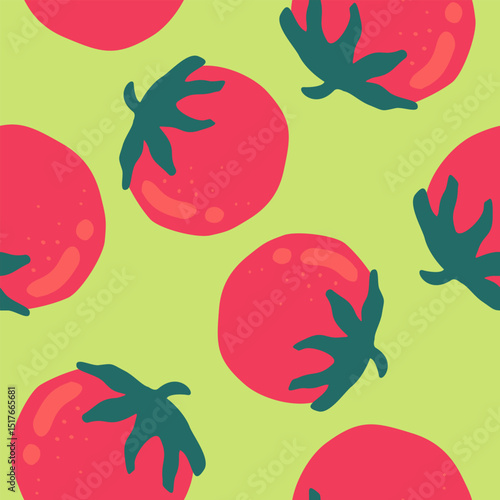 Cute tomato pattern background vector design