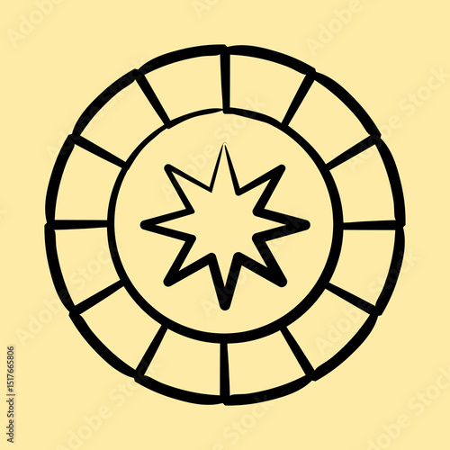 Icon astrological sign. Zodiac horoscope elements. Icon in hand drawn style.