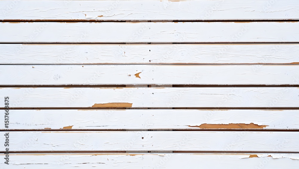 Fototapeta premium Whitewashed wooden planks with peeling paint texture
