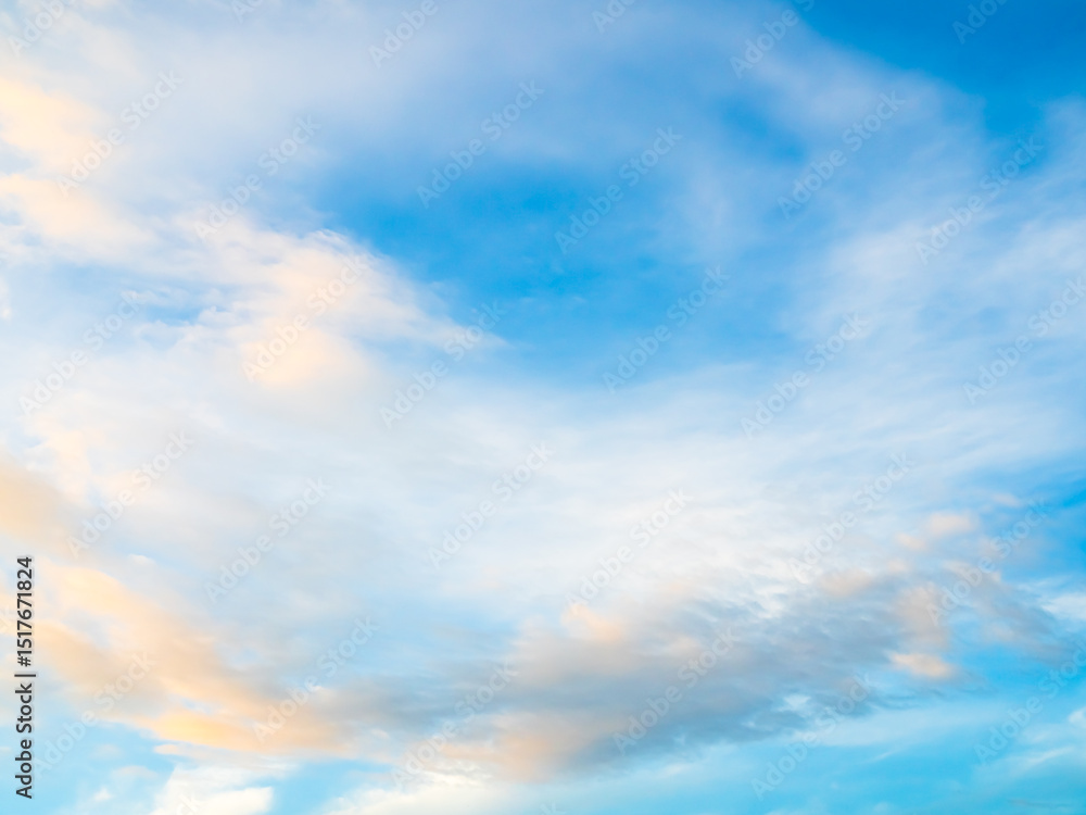 Obraz premium Sky sunset evening sunrise cloud weather dramatic landscape goldent and indigo color gradient pastel horizon, twilight yellow golden reflection morning nature environment energy ecosystem change.
