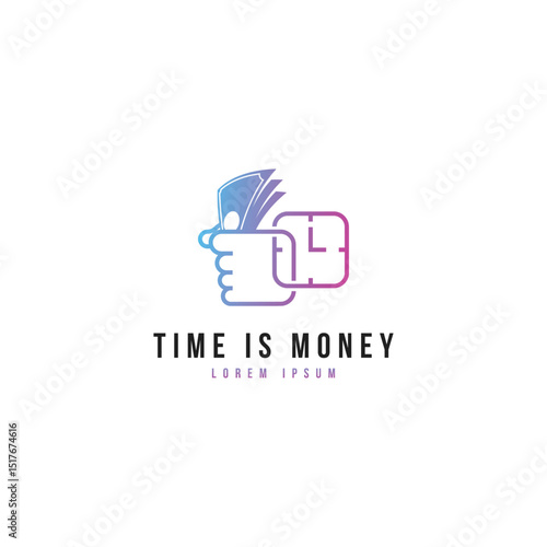 Free Download Time is Money Hand Holding Cash Vector Illustration - GFXLoad