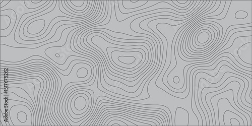 Create a seamless, abstract topographic map pattern in muted grey tones. The design should feature thin, flowing contour lines suggesting varying elevations, creating a subtle and sophisticated visual