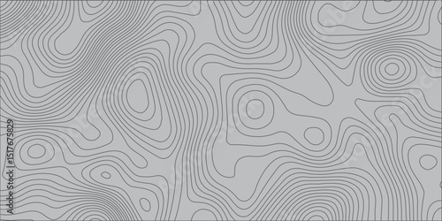 Create a seamless, abstract topographic map pattern in muted grey tones. The design should feature thin, flowing contour lines suggesting varying elevations, creating a subtle and sophisticated visual