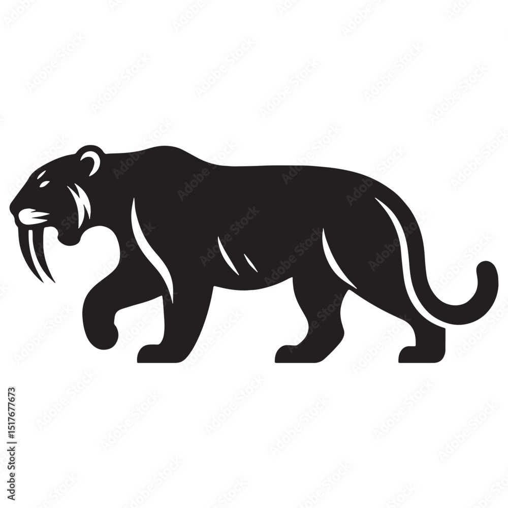 Smilodon silhouette frozen in prehistoric motion – Smilodon illustration – Minimalist Smilodon vector – Stone Age silhouette
Smilodon silhouette frozen in prehistoric motion – Smilodon illustration – Minimalist Smilodon vector – Stone Age silhouette