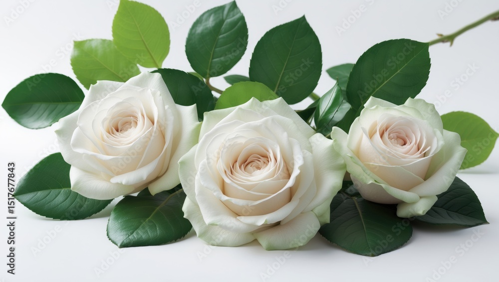 Fototapeta premium Thai floral garland featuring jasmine and rose blossoms with white and green accents, ideal for spiritual and cultural decoration