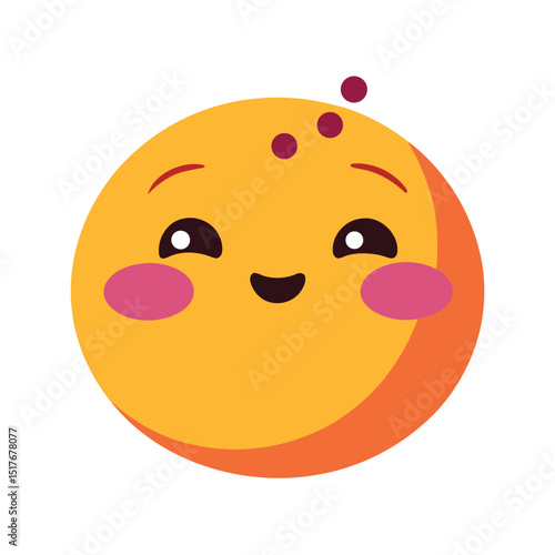 Shy Emoticon Blushing and Looking Down