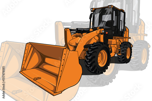 Loader 3d drawing vector illustration