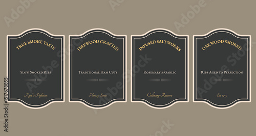 Isolated set of Premium Black label template
