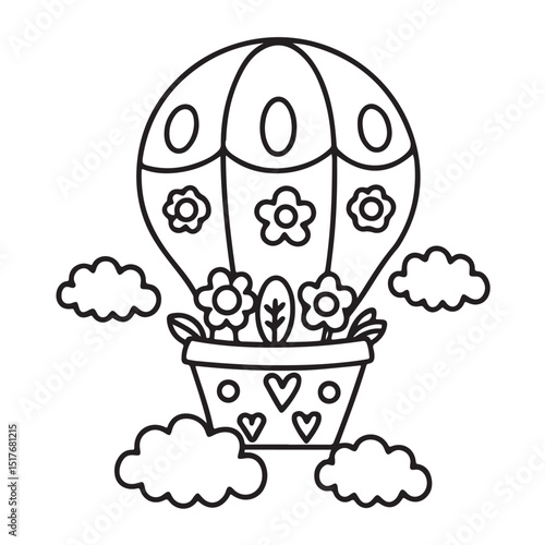 Black & White Designs, Victor Illustration, Line Art, Little Garden Bold Easy Coloring  Book, Little Garden Bold Easy Coloring  Pages, Coloring Book, Coloring Pages, Printable Coloring Pages