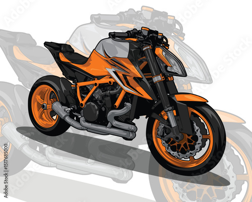 Motorcycle superbike drawing vector illustration