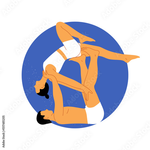 Hand-drawn vector illustration with dancers. Men and women in modern dance poses