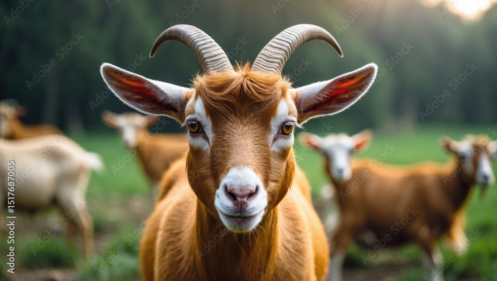 Fototapeta premium Cameroon Dwarf Sheep: An Endangered Domestic Breed with Woolly Fur