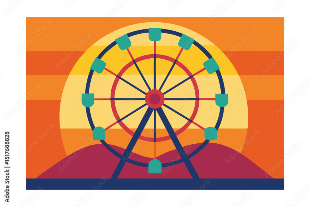 Obraz premium ferris wheel vector illustration