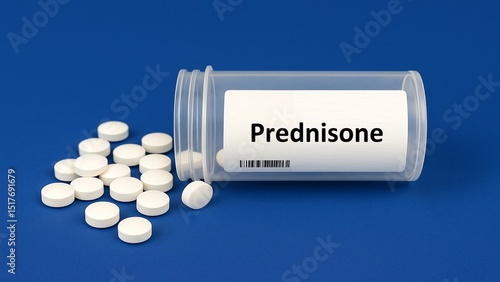 Prednisone tablets used to treat inflammation, autoimmune diseases, and allergic conditions, corticosteroid class.