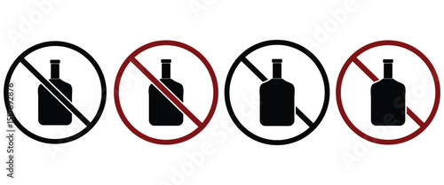Alcoholic Drink Silhouettes: Bottles and Glassware"