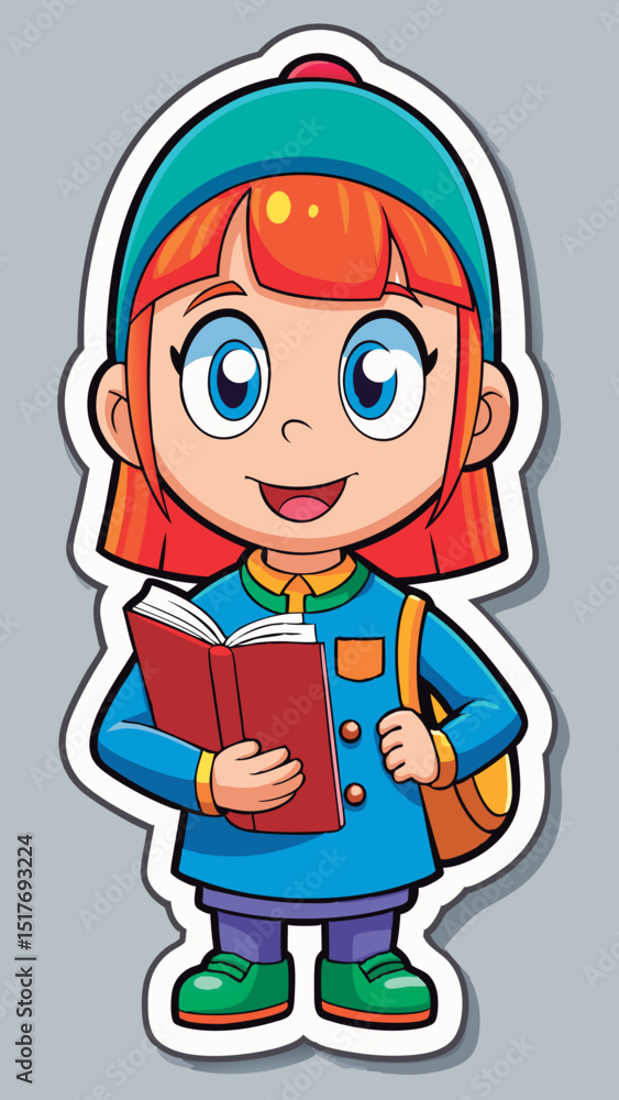 Happy girl student with book. Happy girl student with book.