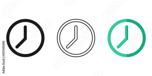 time vector flat icon set isolated on white background