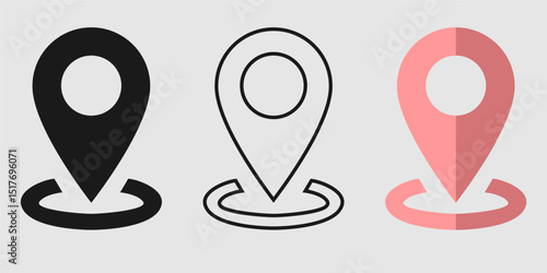 map vector flat icon set isolated on white background
