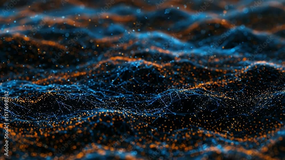 Abstract digital landscape of glowing particles Abstract digital landscape of glowing particles
