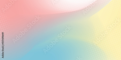 Abstract clear blue sky. Pastel rainbow. Light blue, pink and yellow color vector banner. Pastel gradient sky pattern. Blurred light fuzz colorful gradient background. Vector soft horizontal backdrop