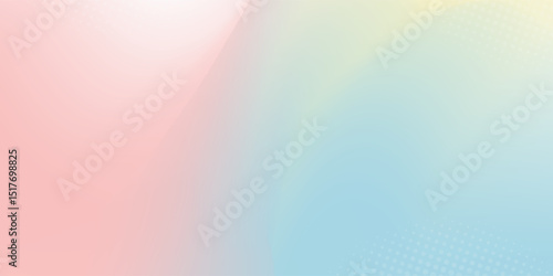 Abstract clear blue sky. Pastel rainbow. Light blue, pink and yellow color vector banner. Pastel gradient sky pattern. Blurred light fuzz colorful gradient background. Vector soft horizontal backdrop