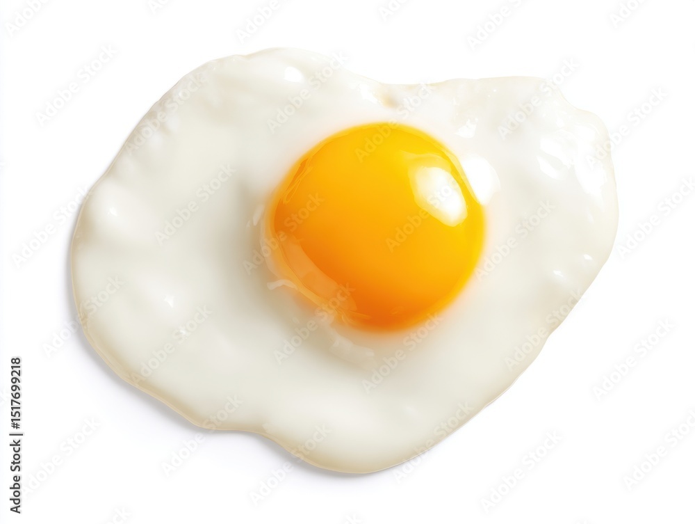 Fried egg with runny yolk isolated on white background
Fried egg with runny yolk isolated on white background